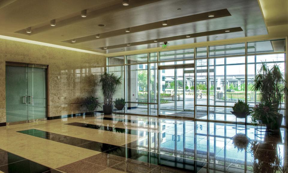 Beltway Lakes office building lobby interior in Houston, TX